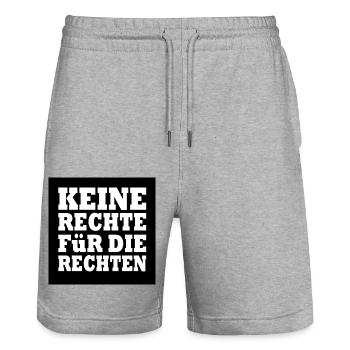 klare kante gegen rechts - Stanley/Stella Unisex Bio Joggingshorts Trainer  - Grau meliert - Vorne - Nik (191cm) & Marisol (170cm)