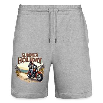 Motorrad Summer Holiday - Stanley/Stella Unisex Bio Joggingshorts Trainer  - Grau meliert - Vorne - Nik (191cm) & Marisol (170cm)