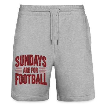 Sundays Are for Football American Football - Stanley/Stella Unisex Bio Joggingshorts Trainer  - Grau meliert - Vorne - Nik (191cm) & Marisol (170cm)