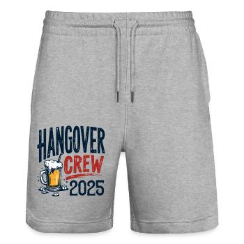 Hangover Crew 2025 - Chemise de fête ultime - Short de jogging bio TRAINER Stanley/Stella unisexe - gris chiné - Devant - Nik (191cm) & Marisol (170cm)
