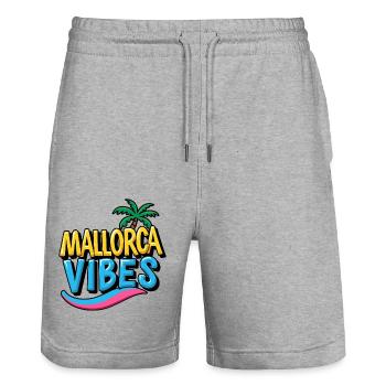 Mallorca Vibes Sommer, Sonne & Partyfeeling - Stanley/Stella Unisex Bio Joggingshorts Trainer  - Grau meliert - Vorne - Nik (191cm) & Marisol (170cm)