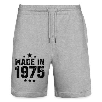 Made in 1975 - 50th Birthday - Stanley/Stella Unisex Bio Joggingshorts Trainer  - Grau meliert - Vorne - Nik (191cm) & Marisol (170cm)