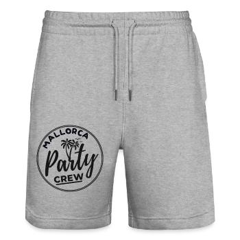 Mallorca Party Crew Sommer, Sonne & Partyfeeling - Stanley/Stella Unisex Bio Joggingshorts Trainer  - Grau meliert - Vorne - Nik (191cm) & Marisol (170cm)