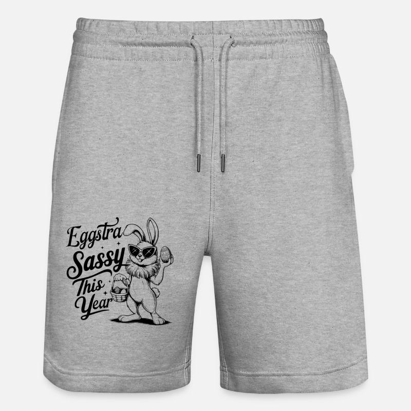 Eggstra Sassy This Year - Stanley/Stella Unisex Bio Joggingshorts Trainer  - Grau meliert