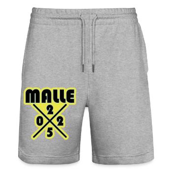 Malle 2025 - Stanley/Stella Unisex Bio Joggingshorts Trainer  - Grau meliert - Vorne - Nik (191cm) & Marisol (170cm)