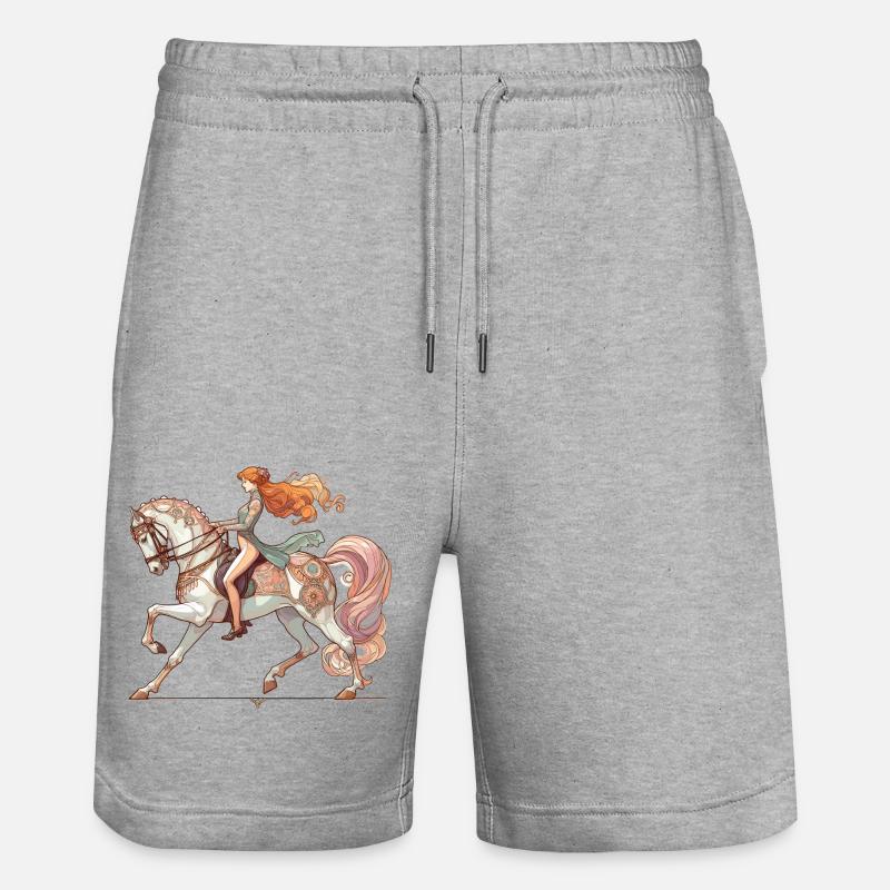 Dressage Équitation Noble Dynamique Cadeau - Short de jogging bio TRAINER Stanley/Stella unisexe - gris chiné