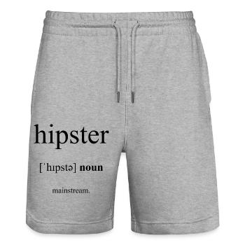 Hipster Definition Dictionary - Stanley/Stella Unisex Bio Joggingshorts Trainer  - Grau meliert - Vorne - Nik (191cm) & Marisol (170cm)