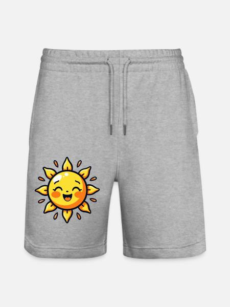 Laughing sun – good mood guarantee - Stanley/Stella Trainer Unisex Organic Jogging Shorts - heather grey