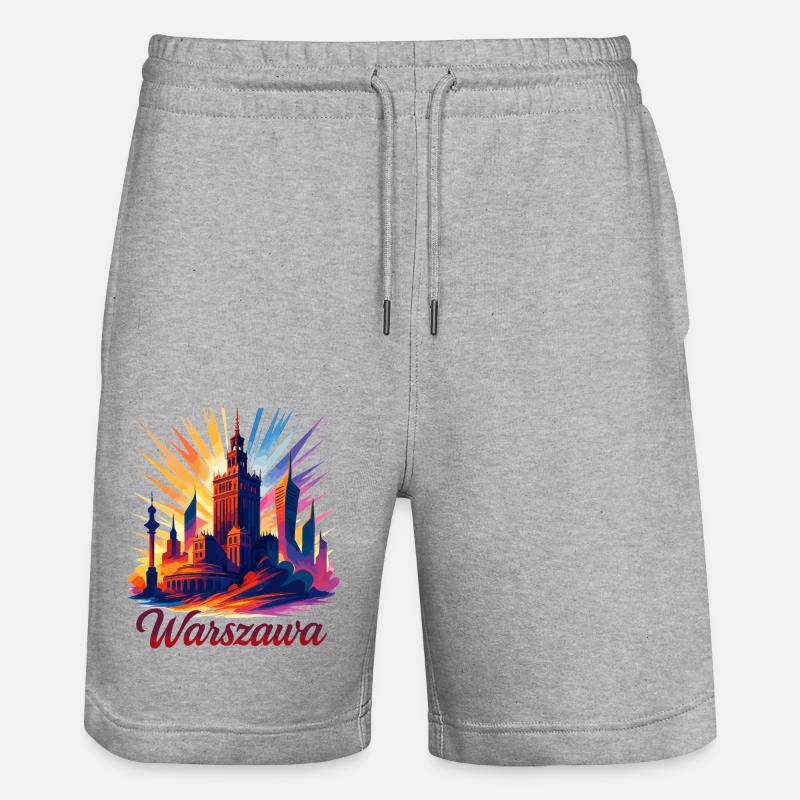 Varsovie Warszawa Capitale Pologne Cadeau - Short de jogging bio TRAINER Stanley/Stella unisexe - gris chiné