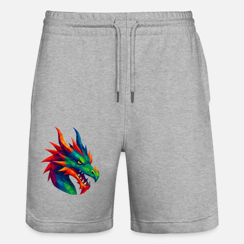 Animaux de style WPAP - Dragon - Short de jogging bio TRAINER Stanley/Stella unisexe - gris chiné