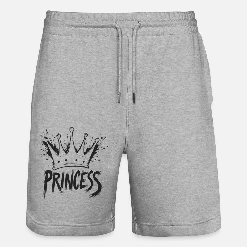 Princess Crown Splash - Stanley/Stella Trainer Unisex Organic Jogging Shorts - heather grey