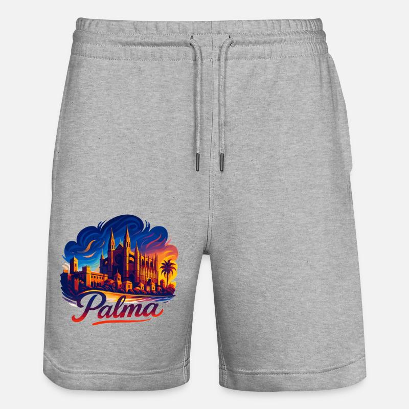 Palma Capital Mallorca Silhouette Cadeau - Short de jogging bio TRAINER Stanley/Stella unisexe - gris chiné