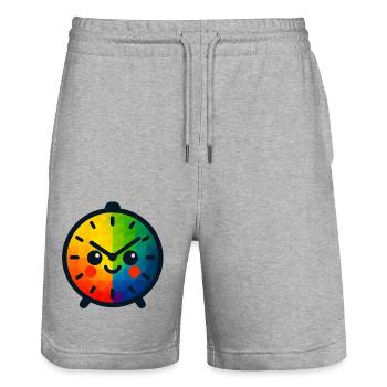 WPAP Polygon Kawaii Stil Baby Spielzeug Uhr - Stanley/Stella Unisex Bio Joggingshorts Trainer  - Grau meliert - Vorne - Nik (191cm) & Marisol (170cm)