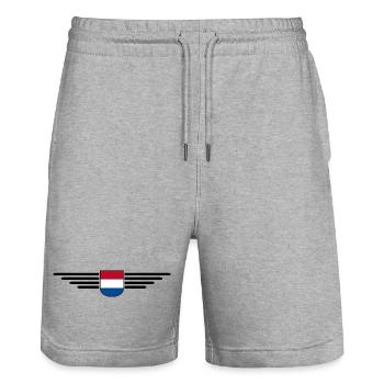 Pays-Bas Fan Outfit Design T-Shirt - Short de jogging bio TRAINER Stanley/Stella unisexe - gris chiné - Devant - Nik (191cm) & Marisol (170cm)