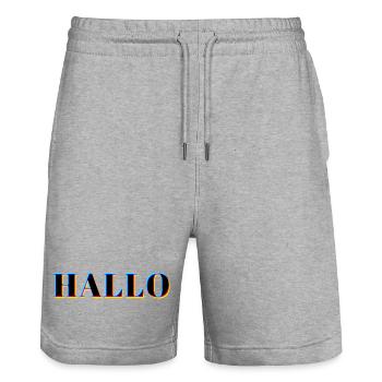 BONJOUR NEON - Short de jogging bio TRAINER Stanley/Stella unisexe - gris chiné - Devant - Nik (191cm) & Marisol (170cm)