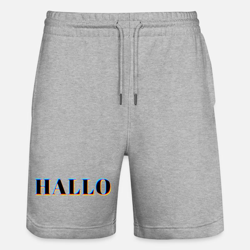 HELLO NEON - Stanley/Stella Unisex Bio Joggingshorts Trainer - Grau meliert