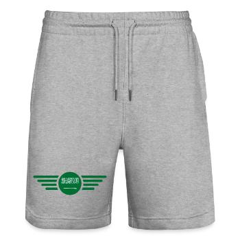 Saudi Arabia Desert Magic Style Design T-Shirt - Stanley/Stella Trainer Unisex Organic Jogging Shorts - heather grey - Front - Nik (191cm) & Marisol (170cm)