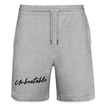 BASKETBALL - UNBEATABLE - SPRUCH - Stanley/Stella Unisex Bio Joggingshorts Trainer  - Grau meliert - Vorne - Nik (191cm) & Marisol (170cm)