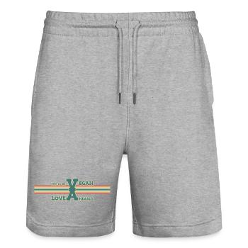 Essayez d’être végétalien - Short de jogging bio TRAINER Stanley/Stella unisexe - gris chiné - Devant - Nik (191cm) & Marisol (170cm)
