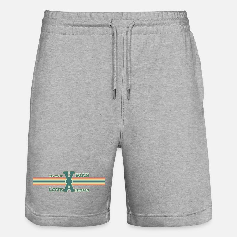 Essayez d’être végétalien - Short de jogging bio TRAINER Stanley/Stella unisexe - gris chiné