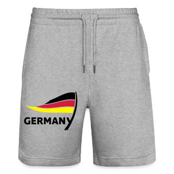 Germany - Stanley/Stella Unisex Bio Joggingshorts Trainer  - Grau meliert - Vorne - Nik (191cm) & Marisol (170cm)