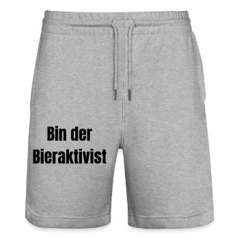 Mallorca Urlaub - Malle Party - Stanley/Stella Unisex Bio Joggingshorts Trainer  - Grau meliert - Vorne - Nik (191cm) & Marisol (170cm)