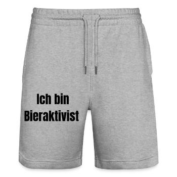 Mallorca Urlaub - Malle Party - Stanley/Stella Unisex Bio Joggingshorts Trainer  - Grau meliert - Vorne - Nik (191cm) & Marisol (170cm)