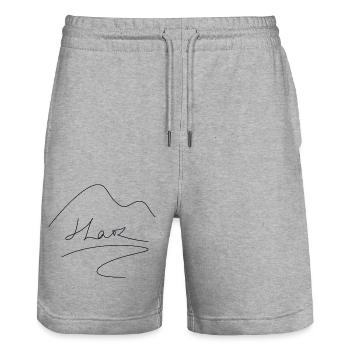 Résine - Short de jogging bio TRAINER Stanley/Stella unisexe - gris chiné - Devant - Nik (191cm) & Marisol (170cm)