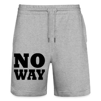 No way - Stanley/Stella Trainer Unisex Organic Jogging Shorts - heather grey - Front - Nik (191cm) & Marisol (170cm)