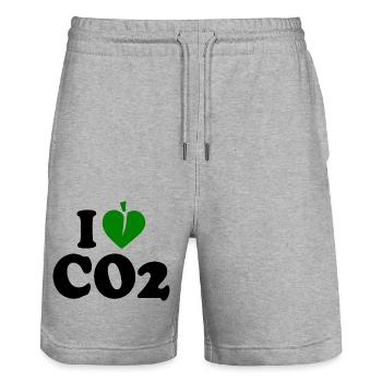 I love co2 - Short de jogging bio TRAINER Stanley/Stella unisexe - gris chiné - Devant - Nik (191cm) & Marisol (170cm)