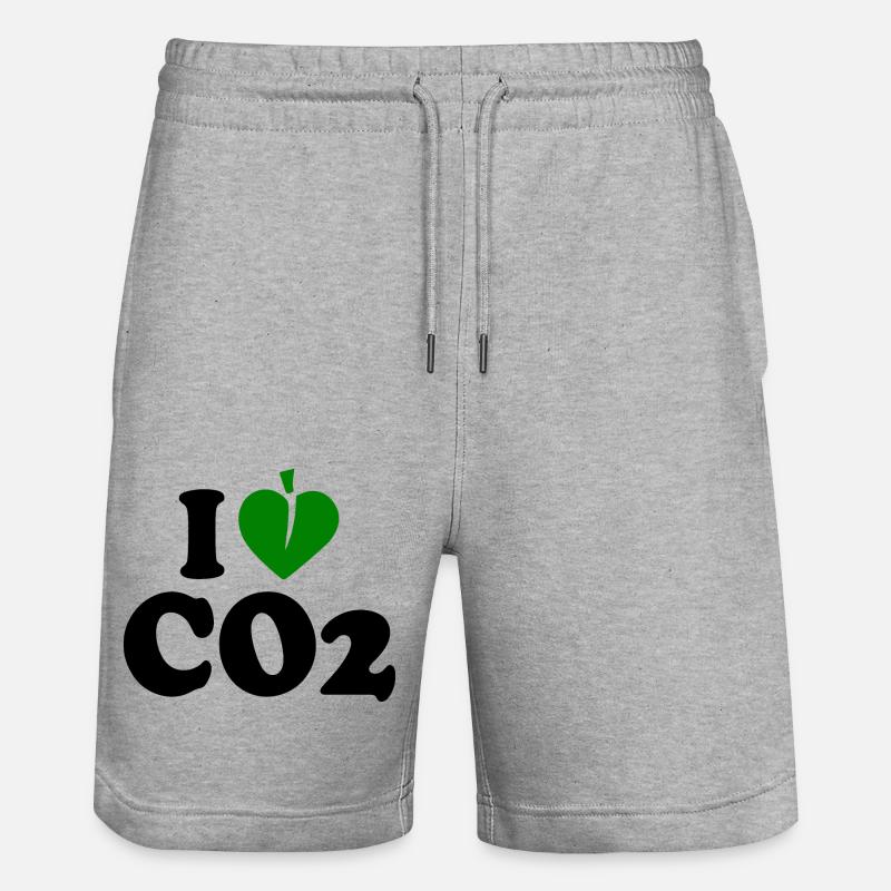 I love co2 - Short de jogging bio TRAINER Stanley/Stella unisexe - gris chiné