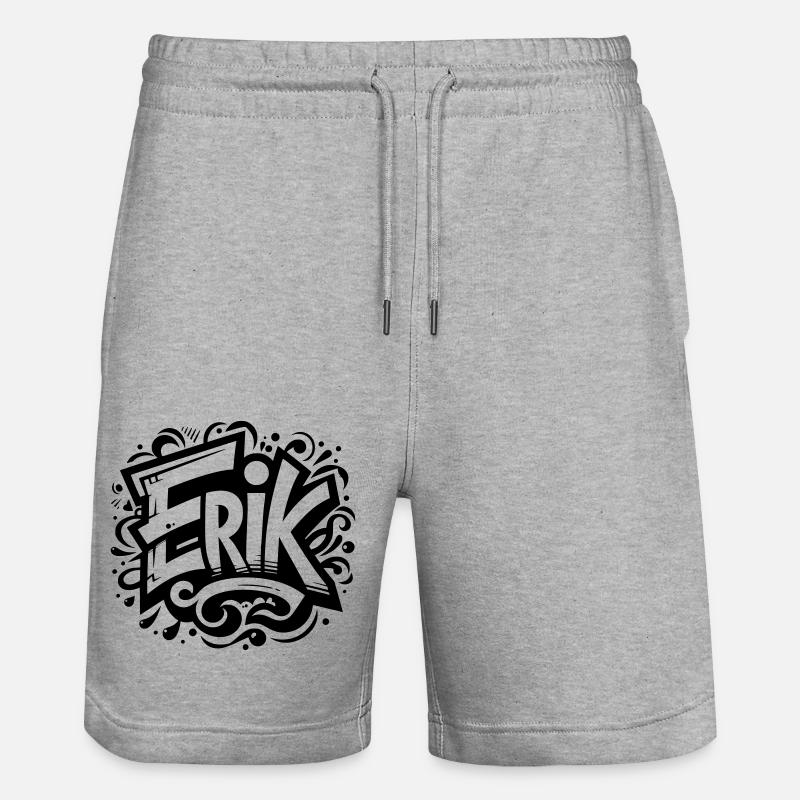 Erik Nom Prénom Graffiti - Short de jogging bio TRAINER Stanley/Stella unisexe - gris chiné