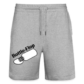 Bottleflop - Bottleflip parody design - Stanley/Stella Trainer Unisex Organic Jogging Shorts - heather grey - Front - Nik (191cm) & Marisol (170cm)