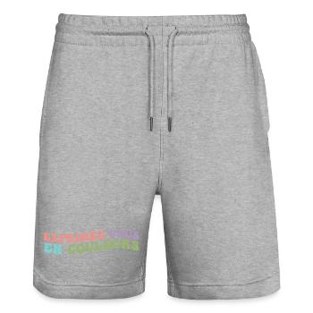Exprimez-Vous En Couleurs - Short de jogging bio TRAINER Stanley/Stella unisexe - gris chiné - Devant - Nik (191cm) & Marisol (170cm)
