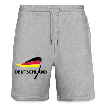 Deutschland - Stanley/Stella Unisex Bio Joggingshorts Trainer  - Grau meliert - Vorne - Nik (191cm) & Marisol (170cm)