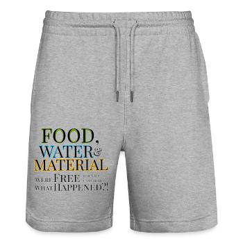 What happened? - Stanley/Stella Unisex Bio Joggingshorts Trainer  - Grau meliert - Vorne - Nik (191cm) & Marisol (170cm)
