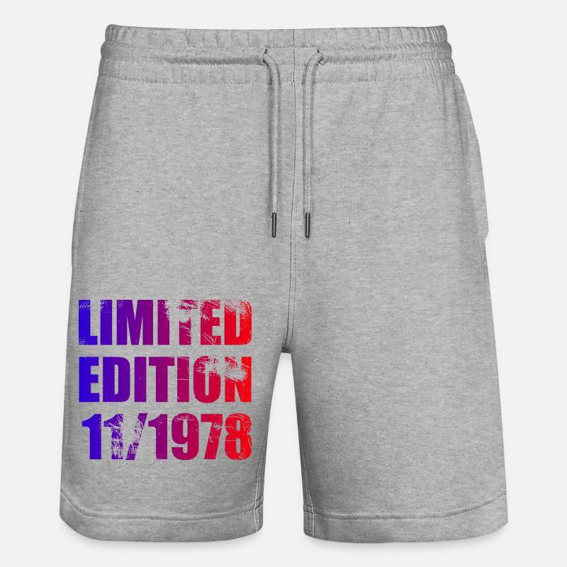 45th Birthday Edition Limitée 11/1978 - Short de jogging bio TRAINER Stanley/Stella unisexe - gris chiné