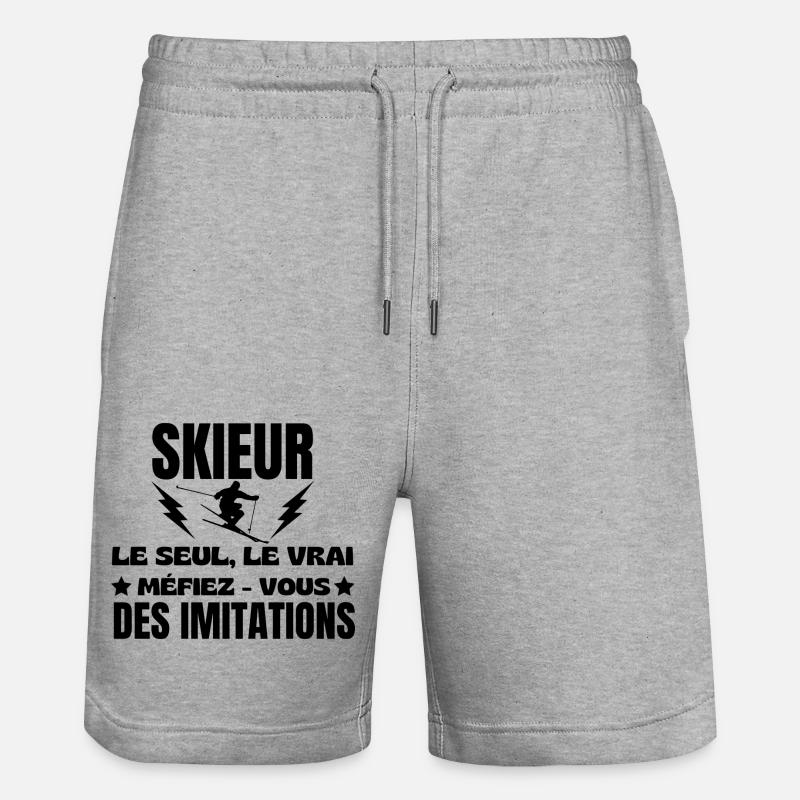 SKIFAHRER DER EINZIG WAHRE - Stanley/Stella Unisex Bio Joggingshorts Trainer  - Grau meliert
