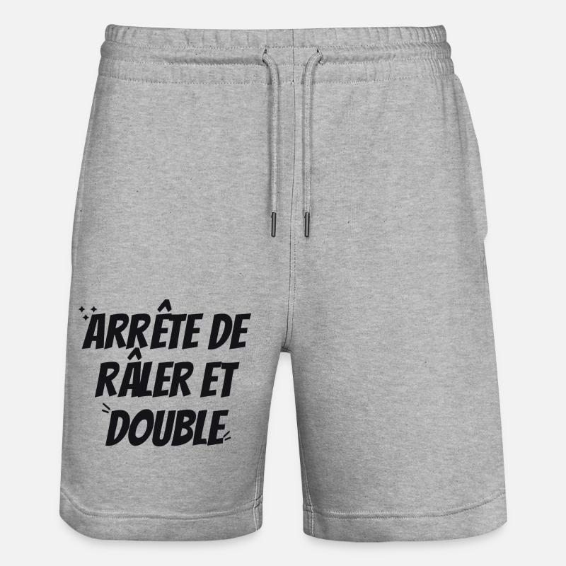 ARRête de Râler et double - Short de jogging bio TRAINER Stanley/Stella unisexe - gris chiné