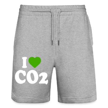 I love co2 - Short de jogging bio TRAINER Stanley/Stella unisexe - gris chiné - Devant - Nik (191cm) & Marisol (170cm)