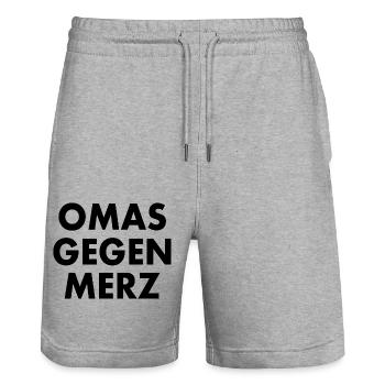 Omas gegen merz - Stanley/Stella Unisex Bio Joggingshorts Trainer  - Grau meliert - Vorne - Nik (191cm) & Marisol (170cm)