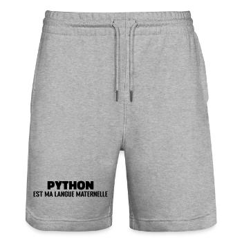 Python Est Ma Langue Maternelle - Short de jogging bio TRAINER Stanley/Stella unisexe - gris chiné - Devant - Nik (191cm) & Marisol (170cm)