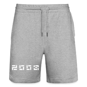 Year of Birth Birthday Born In - Made in 2008 - Stanley/Stella Trainer Unisex Organic Jogging Shorts - heather grey - Front - Nik (191cm) & Marisol (170cm)