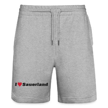 I Love Sauerland - Stanley/Stella Unisex Bio Joggingshorts Trainer  - Grau meliert - Vorne - Nik (191cm) & Marisol (170cm)