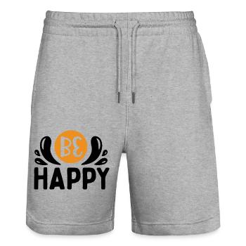 Design Be happy - Short de jogging bio TRAINER Stanley/Stella unisexe - gris chiné - Devant - Nik (191cm) & Marisol (170cm)