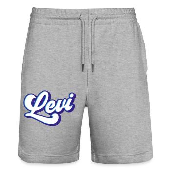 Lévi | Couleurs changeantes - Short de jogging bio TRAINER Stanley/Stella unisexe - gris chiné - Devant - Nik (191cm) & Marisol (170cm)