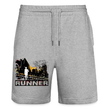 Coureur - Short de jogging bio TRAINER Stanley/Stella unisexe - gris chiné - Devant - Nik (191cm) & Marisol (170cm)