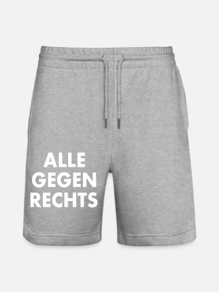 Alle gegen rechts - Stanley/Stella Unisex Bio Joggingshorts Trainer  - Grau meliert