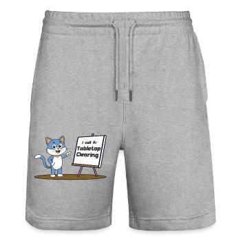 Tabletop Clearing - Stanley/Stella Unisex Bio Joggingshorts Trainer  - Grau meliert - Vorne - Nik (191cm) & Marisol (170cm)