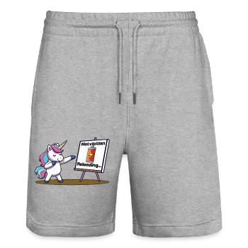 Motivation laden - Stanley/Stella Unisex Bio Joggingshorts Trainer  - Grau meliert - Vorne - Nik (191cm) & Marisol (170cm)